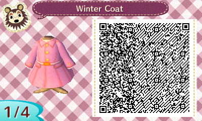Animal Crossing New Leaf QR: Pink Winter Coat
